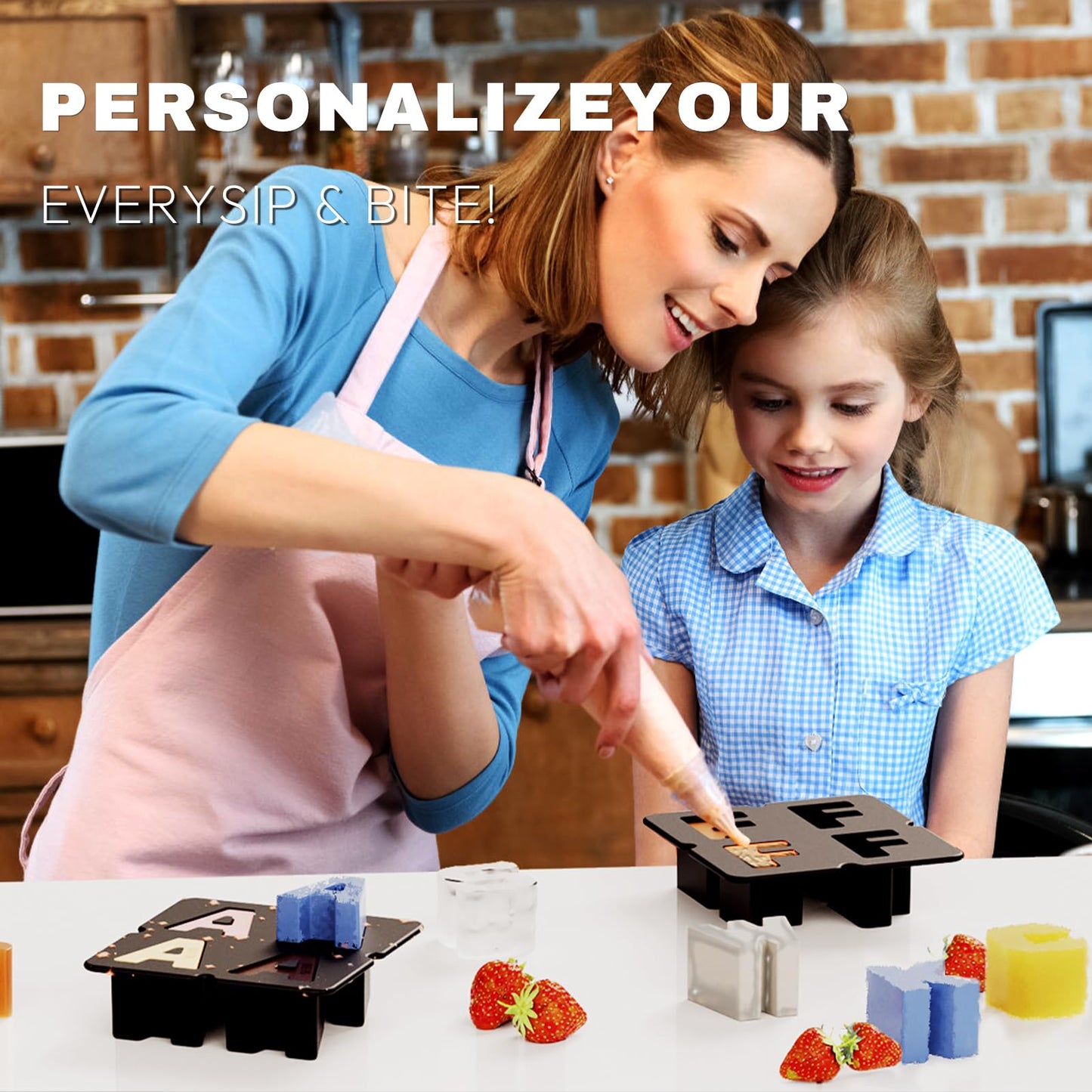 Customized Letter B Ice Cube Mold -Letter Silicone Ice Mold for Custom Ice Cube Mold and Baking Chocolate, Ice Cube Molds for Cocktails & Whiskey for Thanksgiving and Halloween