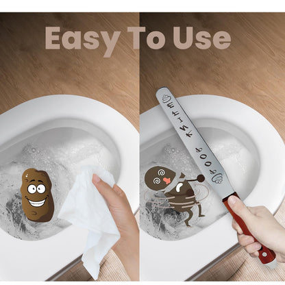 Jsuslife Poop Knife, 12IN Durable Metal Poo Knife for Toilet Block, Extra Long Wood Handle Poop Stick Prank Funny Gag Christmas Gift for Adults and Kids