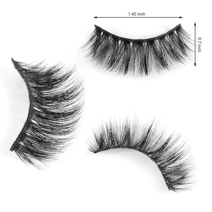 3D False Eyelashes, 3D Faux Mink Fake Eyelashes Handmade Dramatic Thick Crossed Cluster False Eyelashes Black Nature Fluffy Long Soft Reusable,Style 1 (5 Pairs)