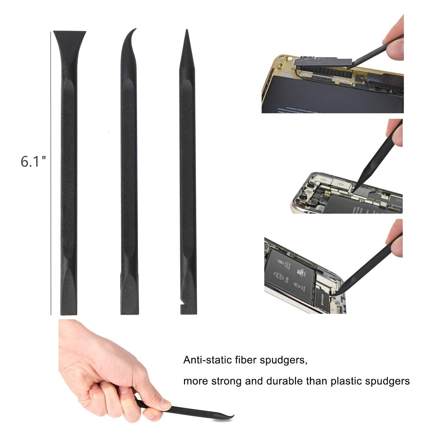 Kaisi Professional Electronics Opening Pry Tool Repair Kit with Metal Spudger Non-Abrasive Nylon Spudgers and Anti-Static Tweezers for Cellphone iPhone Laptops Tablets and More, 20 Piece