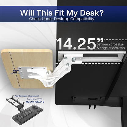 VIVO Adjustable Computer Keyboard & Mouse Platform Tray Ergonomic Under Table Desk Mount Drawer Underdesk Shelf (MOUNT-KB03B)