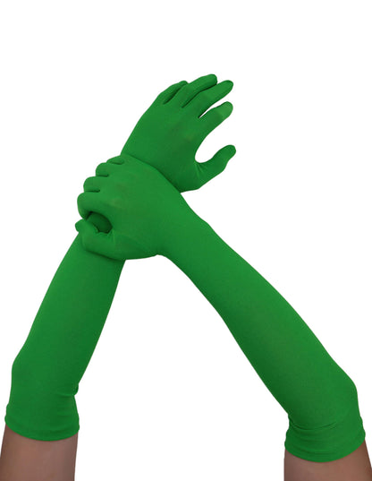 Howriis Men's and Women's Spandex Gloves Costume Halloween Cosplay Stretchy Long Gloves (Black, 45cm)