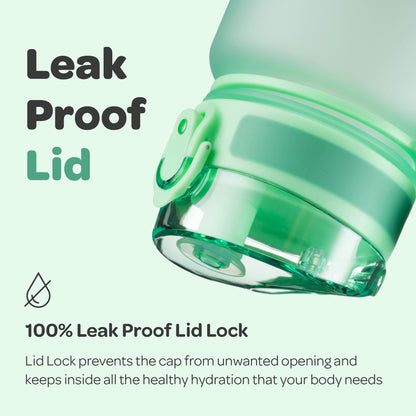 Hydracy Water Bottle with Time Marker -Large 32 oz BPA Free Water Bottle & No Sweat Sleeve -Leak Proof Gym Bottle with Fruit Infuser Strainer & Times to Drink -Ideal for Fitness Sports & Outdoors