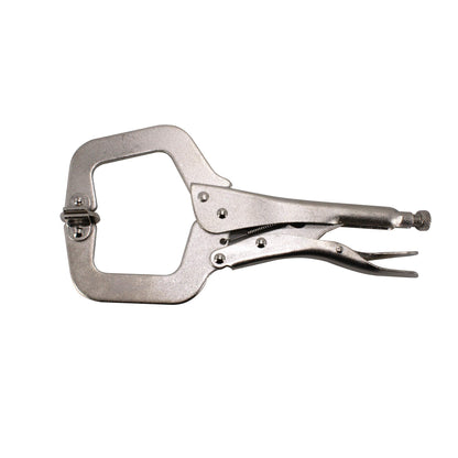 HFS (R) 11-Inch Swivel Pad Locking C-Clamp Locking Pliers (10 pcs) - Heavy-Duty Heat-Treated Steel with Nickel Plating