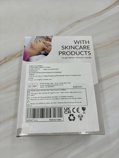 Lazzybeauty Ice Globes for Facial, 2 PCS Cooling Globes Set for Eye & Neck, Cold Glass Ice Roller Ball, Cryo Sticks Face Globes, Tighten Skin, Reduce Puffiness and Dark Circles, Enhance Circulation