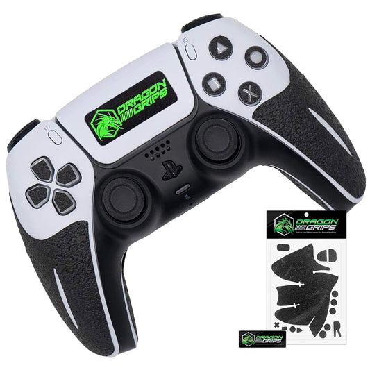 Dragon Grips PS5 Controller Grip, 22 Pcs Black Textured Non-Slip Rubber PS5 Controller Grips Stickers, Perfectly Fit to Any Handles, Trigger Buttons & D-pad, Sweat Resistant to Enhance Gaming Control