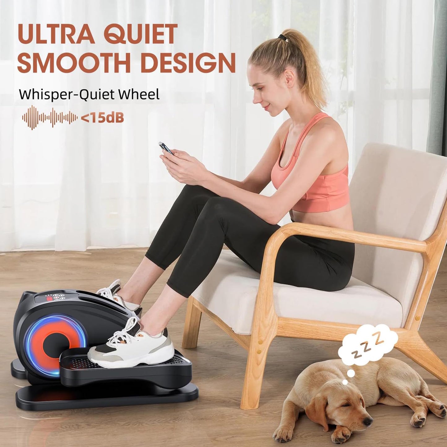 GUGTTR Under Desk Elliptical, Electric Seated Pedal Exerciser for Seniors with 12 Adjustable, Quiet & Compact Mini Ellipse Leg Exerciser with Display Monitor & Remote Control