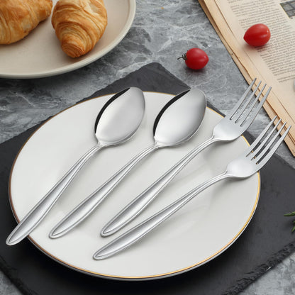 24 Pieces Forks Set (7.8”), Unokit Forks Silverware Set, Stainless Steel Dinner Forks, Table Forks, Metal Forks, Fork Set of 24 for Home/Kitchen & Restaurant,Mirror Polished, Dishwasher Safe