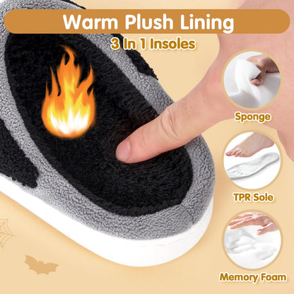 Halloween Slippers for Women Men, Halloween Pumpkin Slippers, Soft Plush Spooky Slipper, Cute Cartoon Cozy House Slipper, Fuzzy Winter Holiday Shoes, Halloweens Christmas Gifts