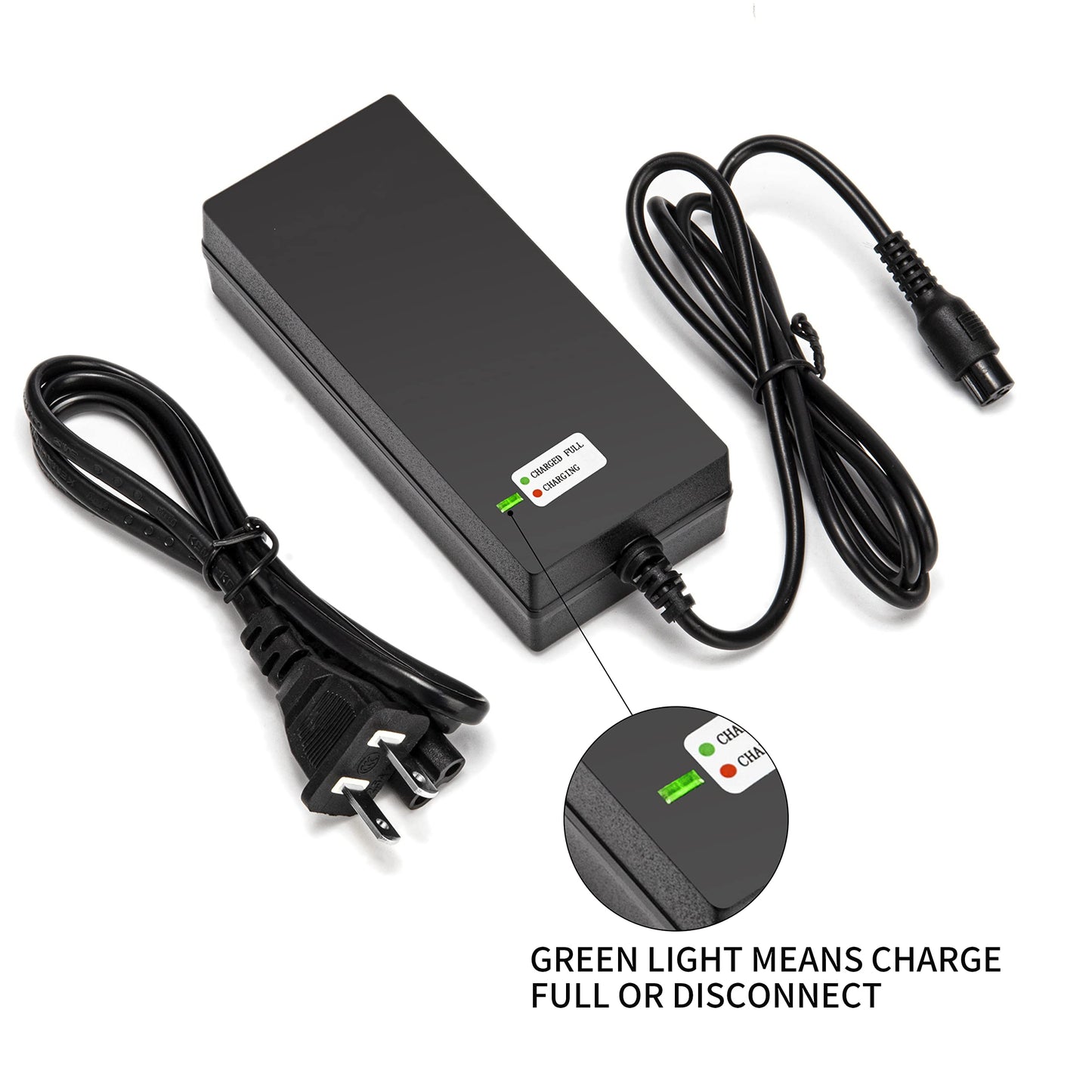 EVAPLUS 42V 2A Fast Charger with 3-Prong 0.31" Plug | for 36V Lithium Batteries- Compatible with Pocket Mod, Sports Mod, Electric Scooters