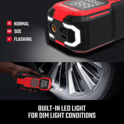 CRAFTSMAN Tire Inflator Portable Air Compressor, Cordless Mini Air Pump for Car Tires with Digital Tire Pressure Gauge, 6000mAh Battery Powered Air Pump, Max Pressure 150 PSI, 12V DC Corded