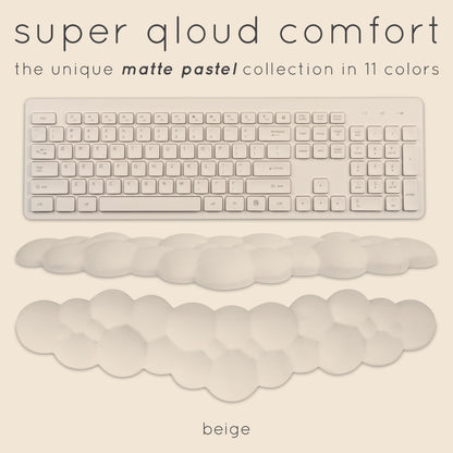Create-ables Qloud Cloud Wrist Rest Keyboard Wrist Rest for Computer Keyboard Pad, Cloud Keyboard Wrist Rest, Wrist Pad for Keyboard, Memory Foam, Non Slip Base, Comes with Mouse Pad - Beige
