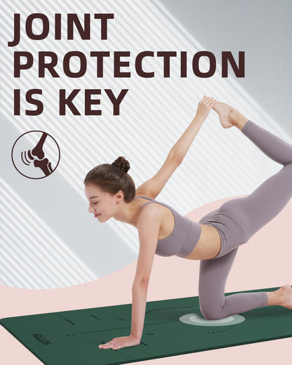 YOTTOY Yoga Mat, 72"x 32"x1/3" Extra Wide Non-Slip Exercise Fitness Yoga Mats,Eco-Friendly TPE Exercise Mats for Women Men Home Workout with Strap Bag (Modern, 72x32x1/3)