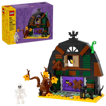 LEGO Halloween Barn Building Toy for Kids - Room Decor & Pretend Play Set for Boys & Girls, Ages 9+ - Gift for Halloween or Birthdays - Includes Scary Skeleton Minifigure - 40721