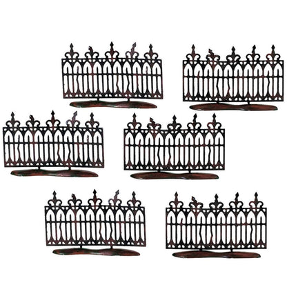 Department 56 Halloween Accessories for Village Collections Spooky Wrought Iron Fence Figurine Set, 2 Inches, Black