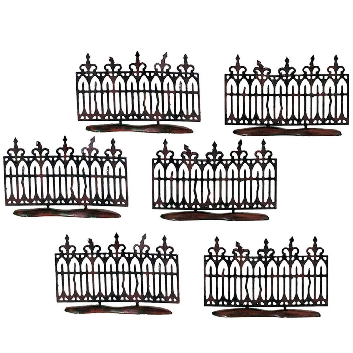 Department 56 Halloween Accessories for Village Collections Spooky Wrought Iron Fence Figurine Set, 2 Inches, Black