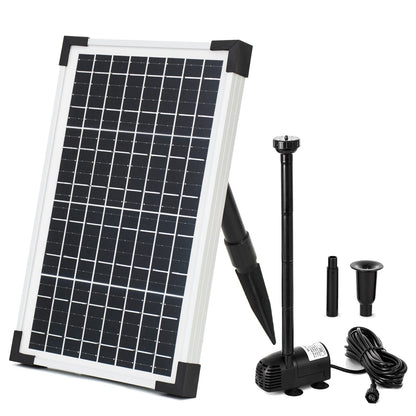 ECO-WORTHY Solar Fountain Water Pump Kit 12 W, 196 GPH+ 12 Watt Solar Panel Submersible Powered Pump for Small Pond, Garden Decoration, Pool, Birdbath(Need Sunlight) Black