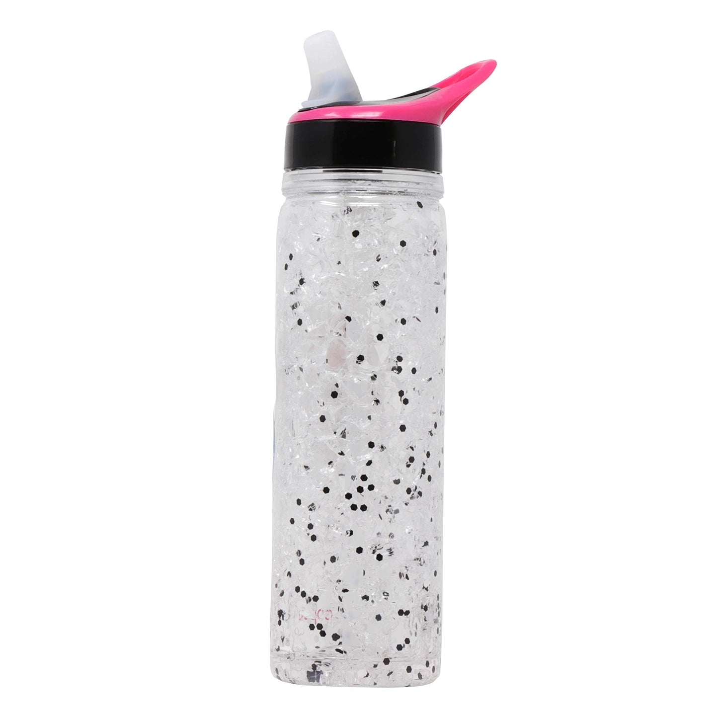 Copco 18 oz Double Wall Tritan Freezable Water Bottle with Crackle Gel - BPA-Free, Leak-Proof Flip-Top Lid, Easy Carry Loop - Keeps Drinks Cold Longer for Travel, Sports, Outdoor Use (White Glitter)