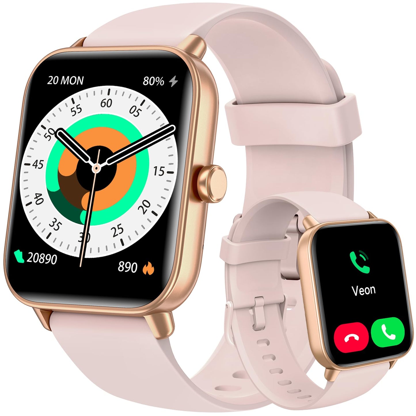 ENOMIR Smart Watch for Men Women, Alexa Built-in Fitness Tracker with Call Function & 2025 Upgraded 1.8" HD Anti-Fall Screen, IP68 Waterproof Heart Rate/Sleep/SpO2 Monitor, iOS Android Compatible