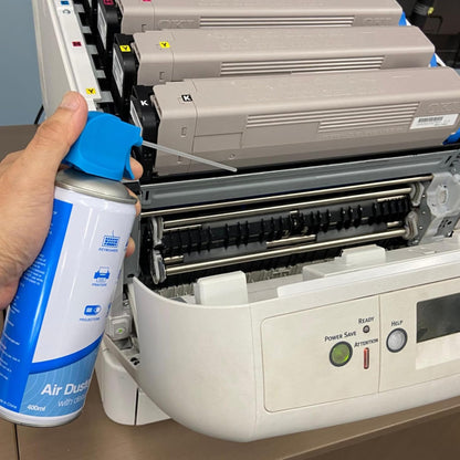 Laser Compressed Air Duster Spray 400ml with Air Blower Extension Tube - Cleaning Kit for Keyboard, Computer Monitor Vents, TV Edges, Printer, Laptop, Desktop PC, Digital Camera