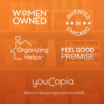 YouCopia ShelfBin Packet Organizer, 4-Tier Stairstep Raised Divided Bin, BPA-Free Storage Caddy for Kitchen Pantry and Cabinet Organization, Tea Bags, Medicine, and More