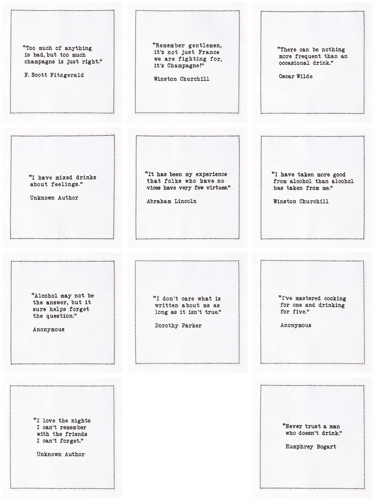 Five Star Funny White Cocktail Napkins, 50 Luxury Cotton Disposable Cocktail Party Napkins with Witty Bar Quotes, 4.5" x 4.5" for Home Bars, Game Nights, Beverages, Birthdays, Weddings & Holidays