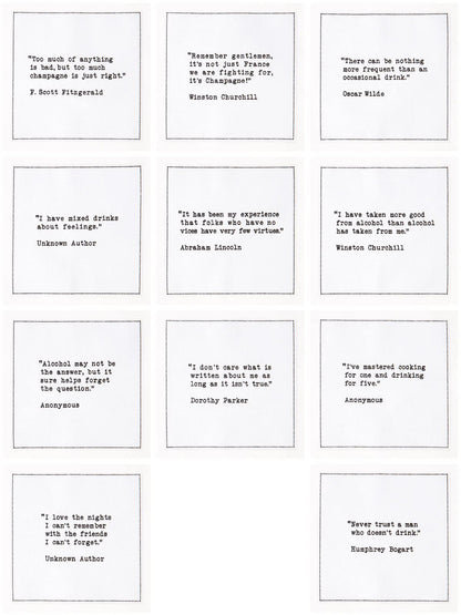 Five Star Funny White Cocktail Napkins, 50 Luxury Cotton Disposable Cocktail Party Napkins with Witty Bar Quotes, 4.5" x 4.5" for Home Bars, Game Nights, Beverages, Birthdays, Weddings & Holidays