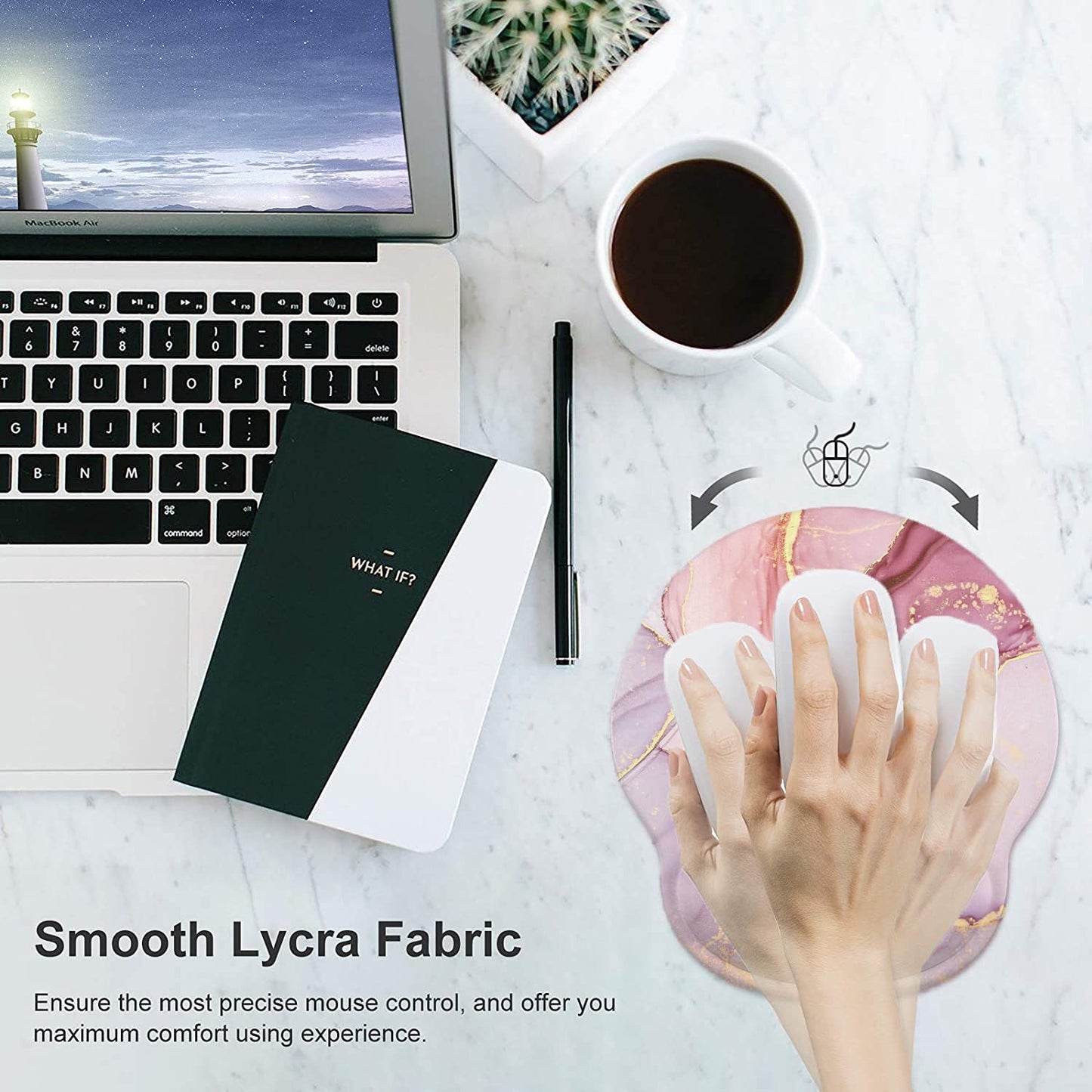 LATEEFAH Mouse Pad with Wrist Rest, 3-in-1 Gaming Mouse Pad, Keyboard Wrist Rest, Ergonomic Memory Foam Mousepad with Wrist Support for Computer Keyboard