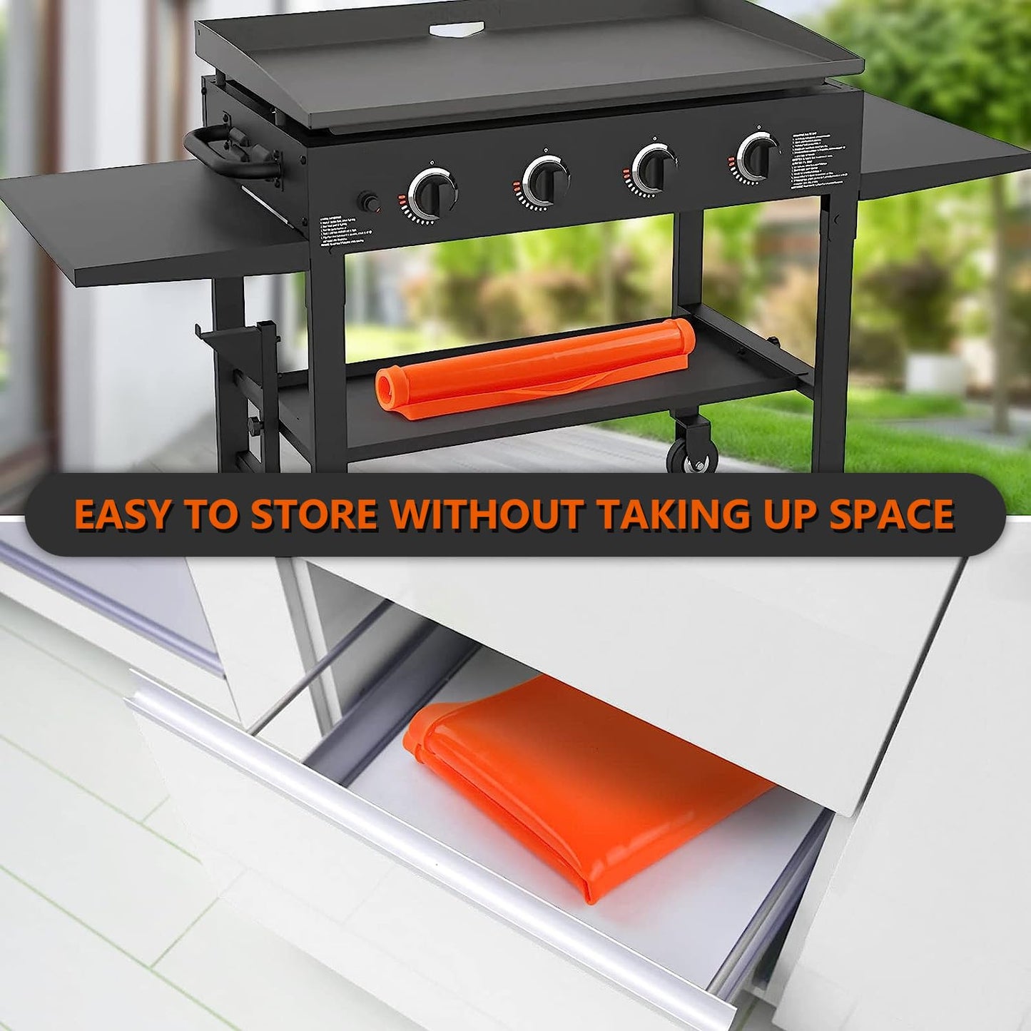 36" Silicone Griddle Mat for Blackstone 36 Inch Griddle, Heavy Duty Food Grade Silicone Griddle Cover, Protect Your Griddle from Dirt & Rust All Year Round