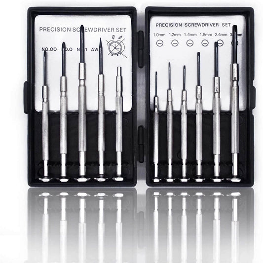 11PCS Mini Screwdriver Set, Small Tools with 11 Different Size Flathead and Phillips Screwdrivers, Precision Screwdriver Set for Jewelry, Watch, iPhone, Toys, Computer, Eyeglass Repair