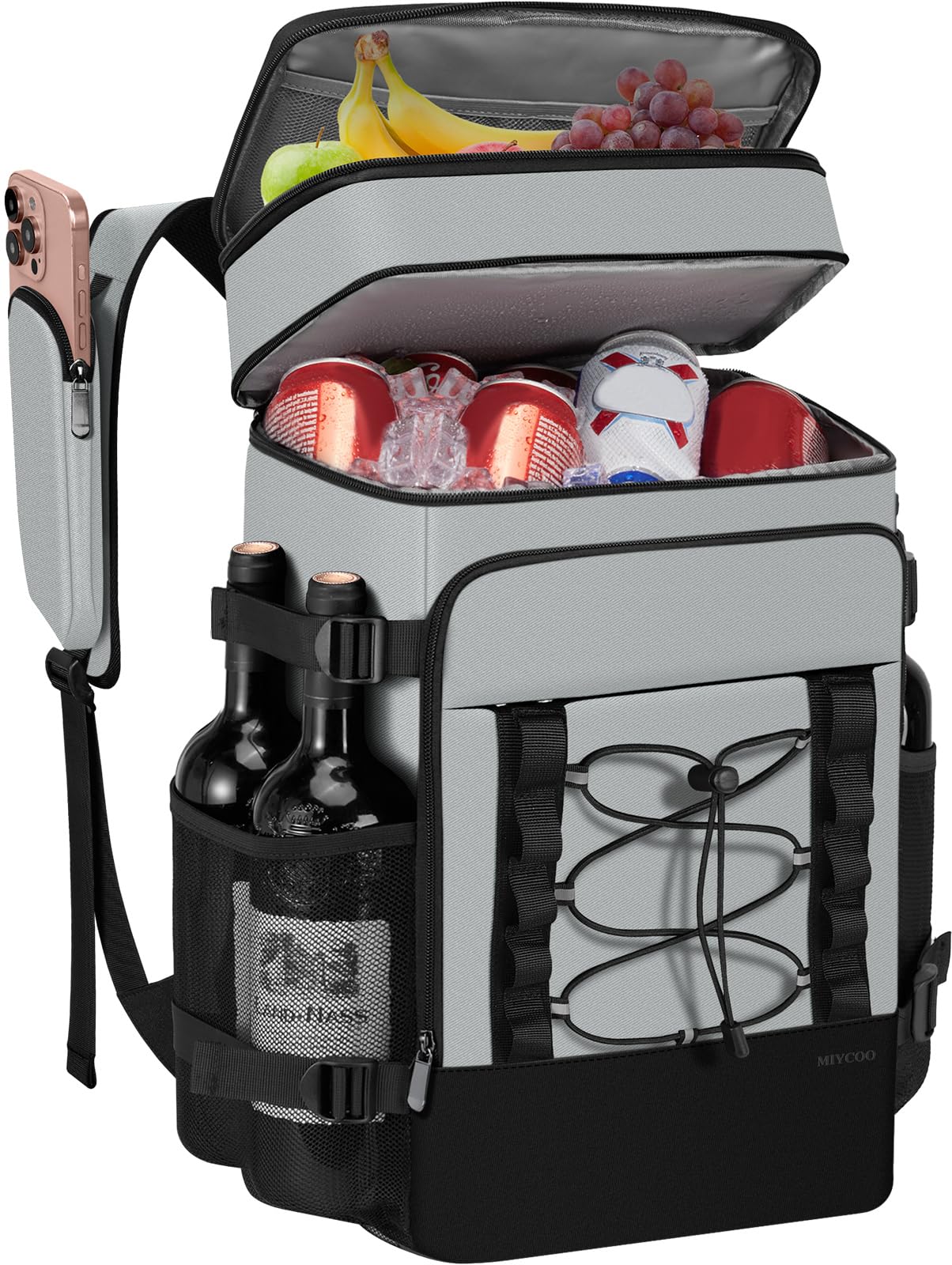 Cooler Backpack - 40 Cans Insulated Backpack Cooler for Men & Women, Portable 2 Leak Proof Compartments Coolers Bag for Beach Travel Picnic Lunch Hiking BBQ Camping - MIYCOO