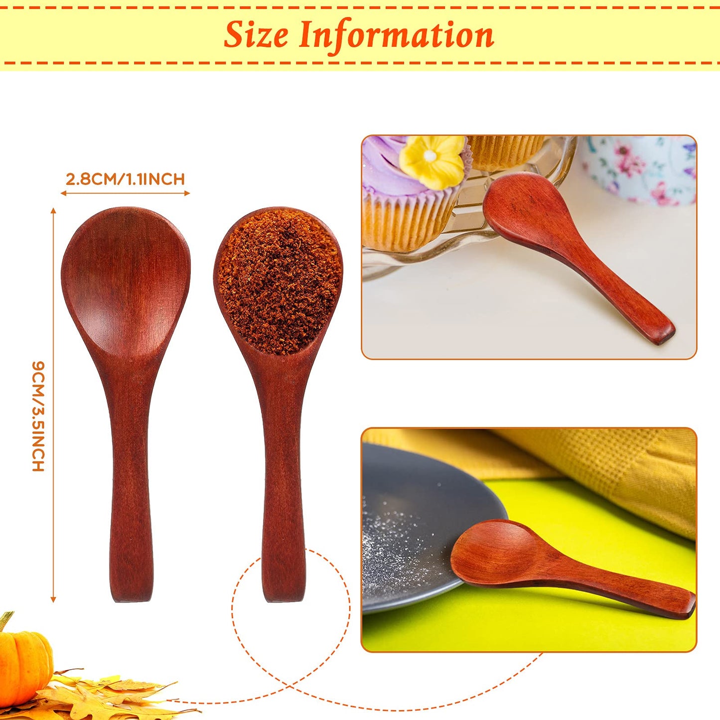 30 Pcs Small Wooden Spoons, 3. 5 Inch Mini Wood Natural Spoons for Jars Tasting Condiments Salt Sugar Coffee Tea Honey Spices, Tiny Wooden Teaspoons for Kitchen Supplies(Dark Brown)