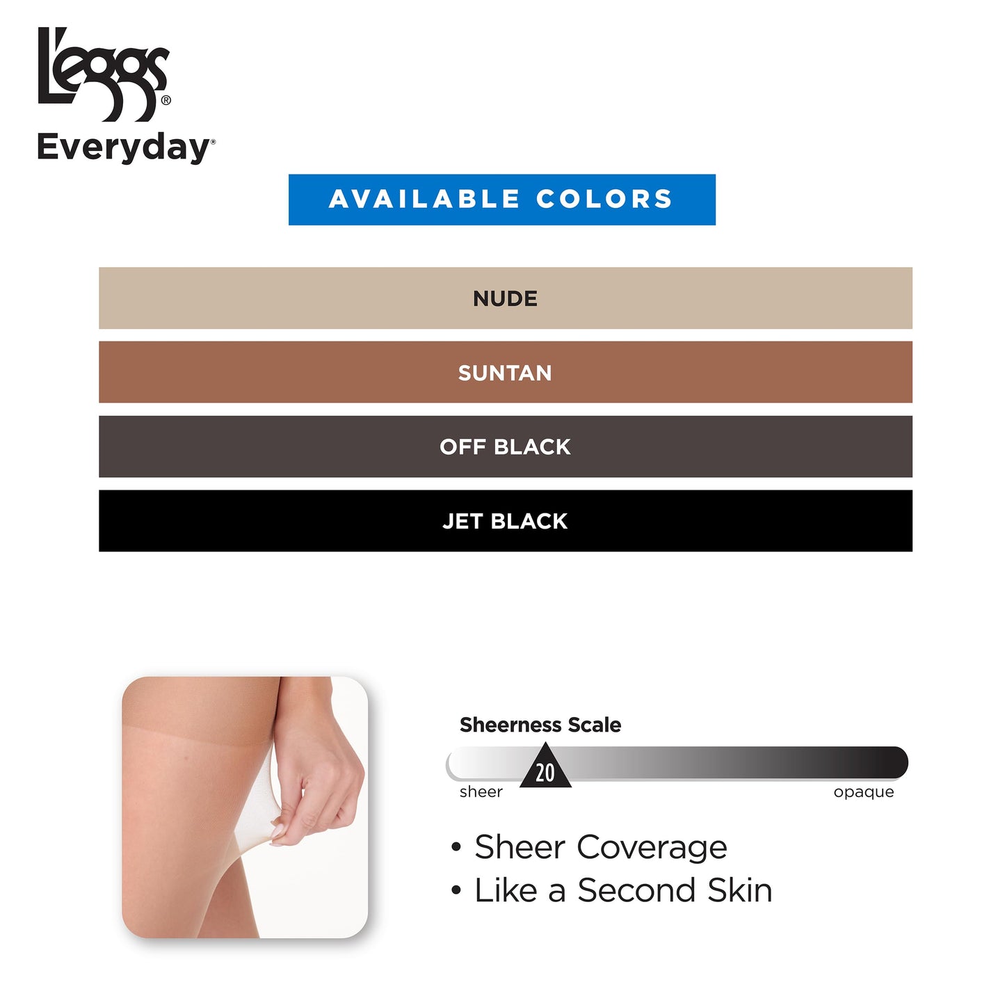 L'eggs Everyday Control Top Sheer Toe Pantyhose for All Day Comfort, 100% Nylon, Nude, Size Q (Pack of 3)