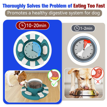 KADTC Dog Puzzle Toy Level 2 in 1 for Small/Medium/Large Dogs Treat Puzzles Slow Feeder/w Button Keep Them Busy Enrichment Toys Food Dispenser Puppy Brain Stimulating Mental Stimulation Mind Games