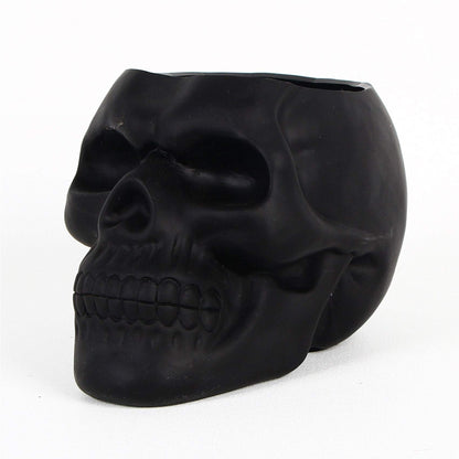 Dashamce Skull Planter Dish Large Flower Pot Container Box Halloween Skull Candy Bowl Desk Decoration