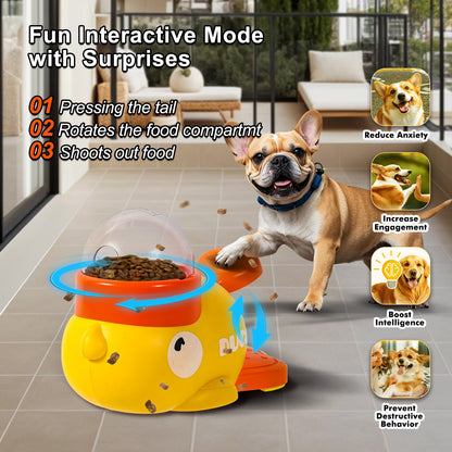 Fanosy Dog Interactive Treat Dispenser Toy, Food Puzzle Slow Feeder, 2-in-1 Durable Cute Duck Shaped Design for Small Medium Dogs and Cats, Interactive IQ Training Reduces Bloating