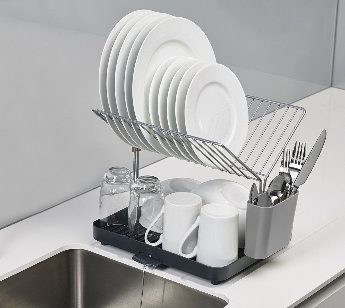 Joseph Joseph Y-Rack 2-Tier Dish Drainer - Grey