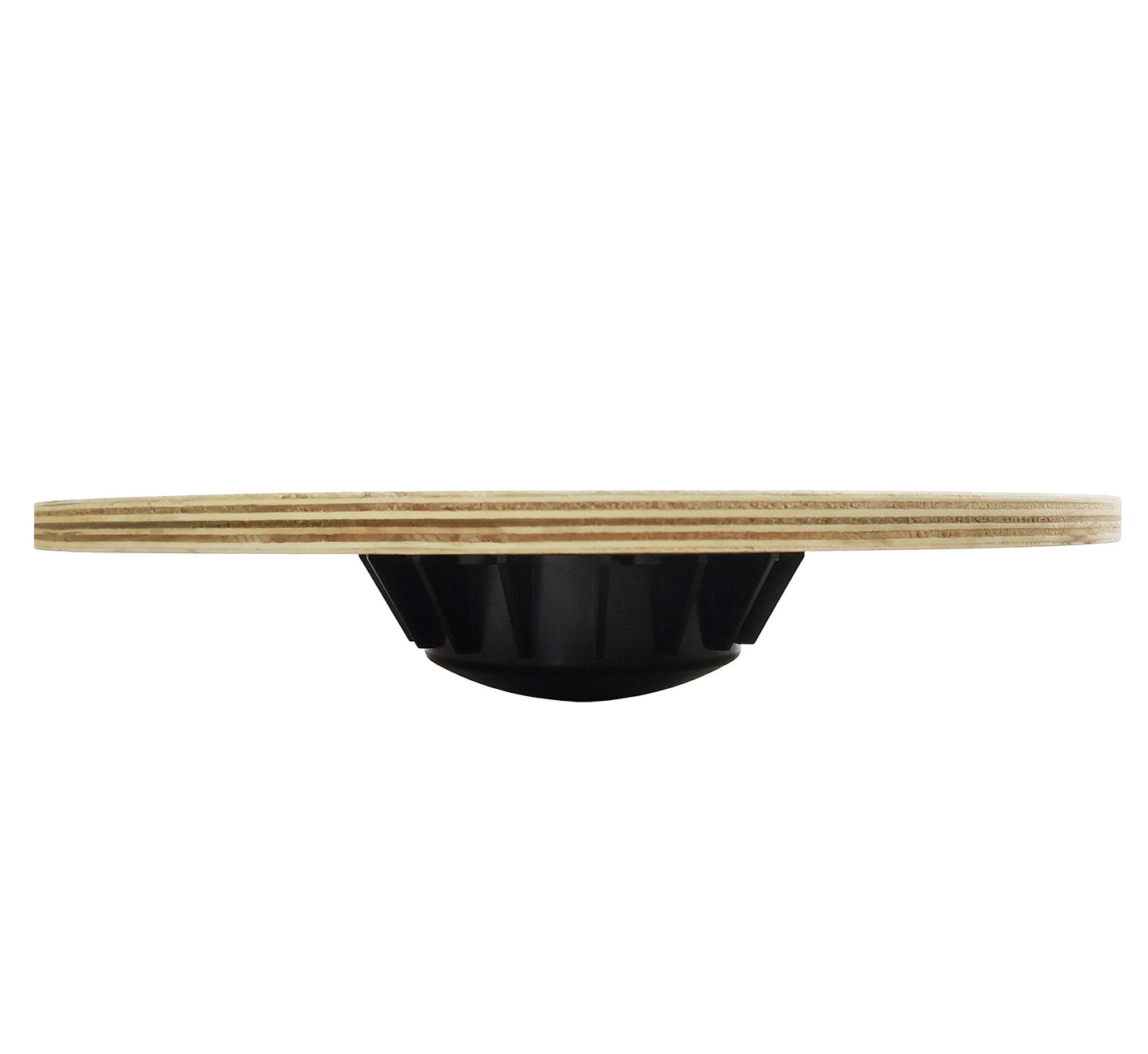 Fitvids Non-Slip Wooden Wobble Balance Board Core Trainer 15.55-inch Diameter with 360 Rotation for Stability Training, Black