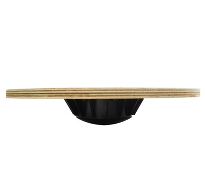 Fitvids Non-Slip Wooden Wobble Balance Board Core Trainer 15.55-inch Diameter with 360 Rotation for Stability Training, Black