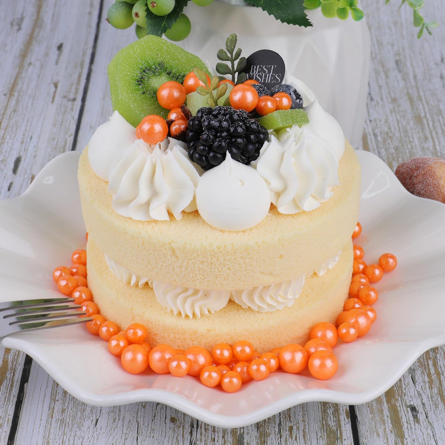 Halloween sprinkles for Cake Decorating, Orange Pearl Sprinkles 4 Sizes Mix for Cake Cupcake Cookie Baking Donuts Ice Cream Toppings