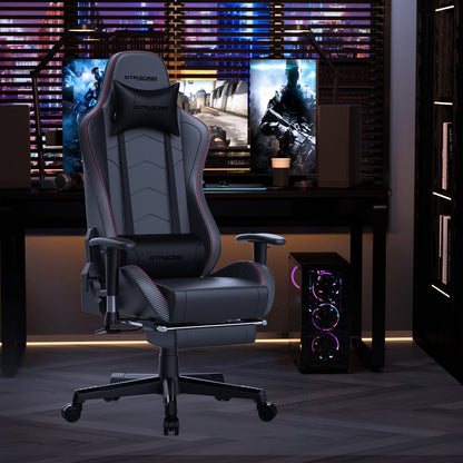 GTRACING Gaming Chair with Footrest Speakers Video Game Chair Bluetooth Music Heavy Duty Ergonomic Computer Office Desk Chair