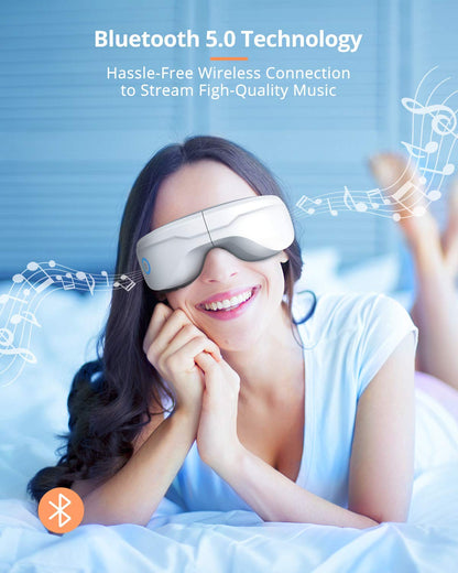 latumab Eye Massager with Heat, Heated Eye Mask with Bluetooth Music, Face Massager, Mask for Migraine & Headache Relief, Improved Sleep, Birthday Gifts for Mom Dad Women Men Her Him