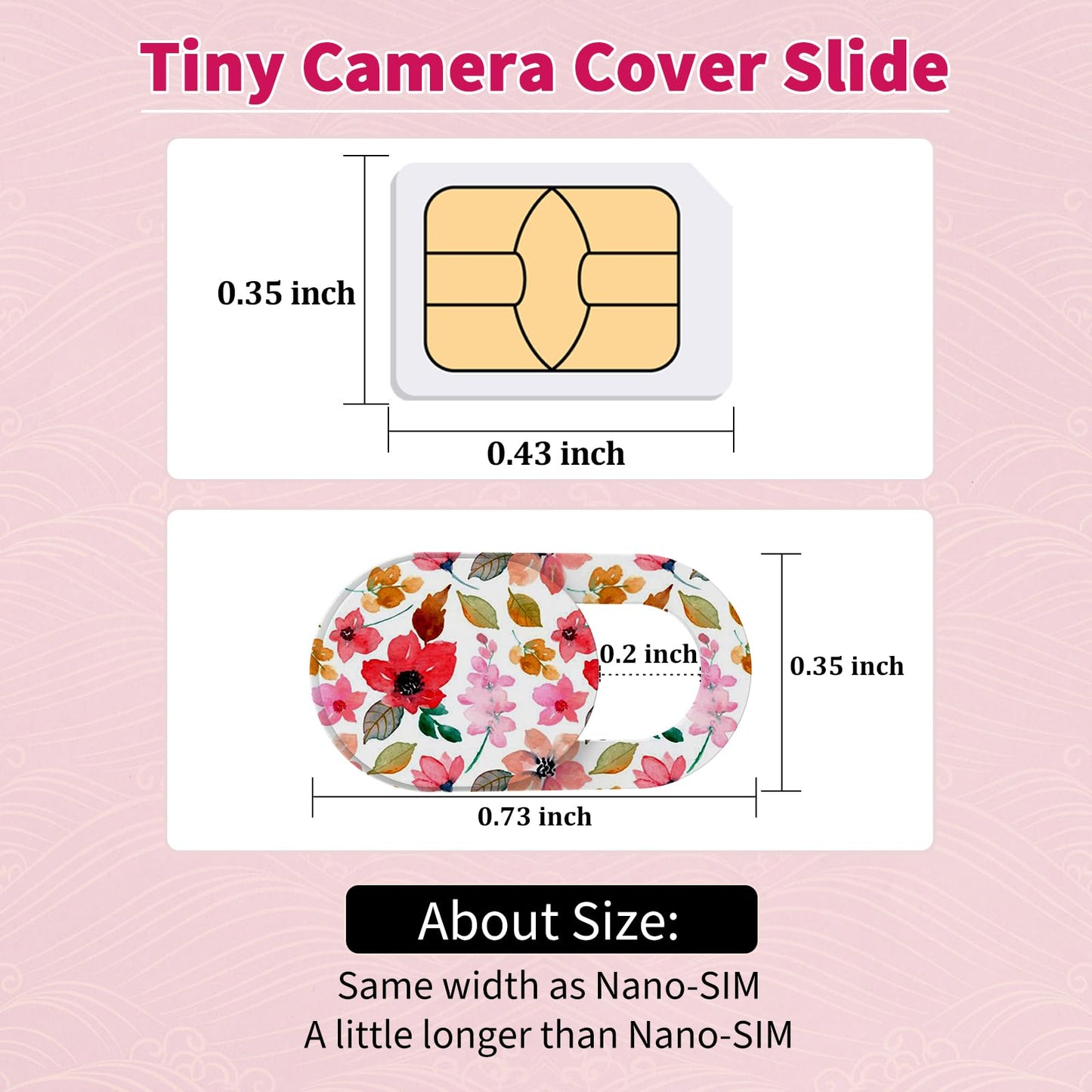 Laptop Camera Cover Slide Cute, Ultra Thin Webcam Cover for iPhone iPad MacBook Pro Computer iMac Cell Phone PC Accessories, Camera Blocker Slider, Great for Privacy - Flowers (3*Flowes)