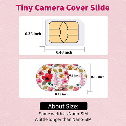 Laptop Camera Cover Slide Cute, Ultra Thin Webcam Cover for iPhone iPad MacBook Pro Computer iMac Cell Phone PC Accessories, Camera Blocker Slider, Great for Privacy - Flowers (3*Flowes)