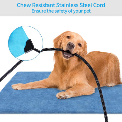 KEKELAN Pet Heating Pad for Dogs, Indoor Outdoor Waterproof Electric Heated Pad Mat for Cats with Chew Resistant Cord,5 Timer and 6 Level Temperature Pet Bed Warmer-15.7x27.5