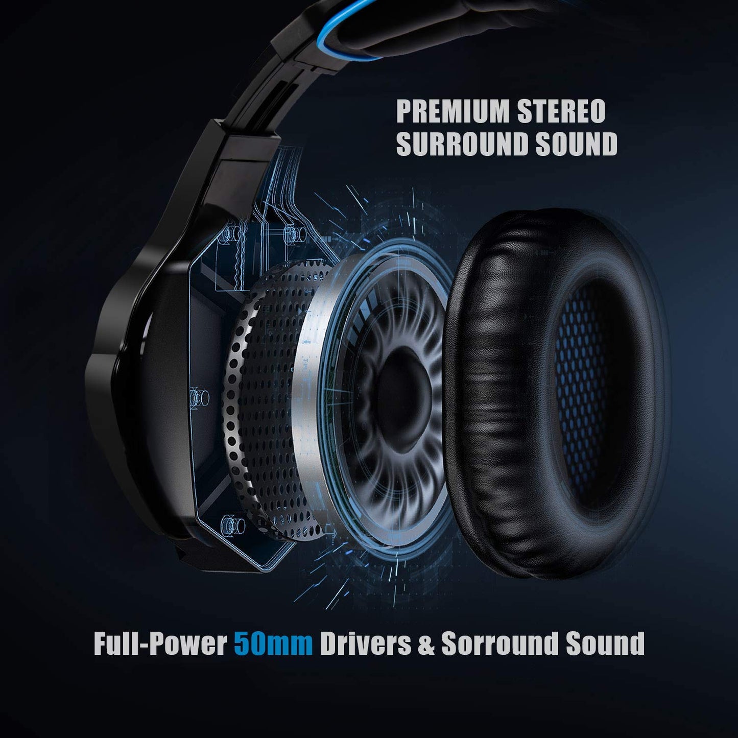 Gaming Headset for Xbox one PS4 (Black)