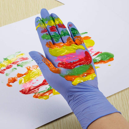 Kids Disposable Nitrile Gloves for 7-14 Years - Latex Free, Food Grade, Powder Free - for Halloween Preparation, Crafting, Painting, Gardening, Cooking, Cleaning - 100 PCS Purple