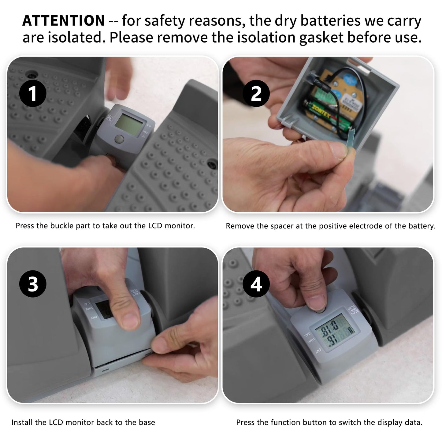 Leikefitness Portable Step Climber Fitness Stepper for Home Gym ST6800 (Gray)