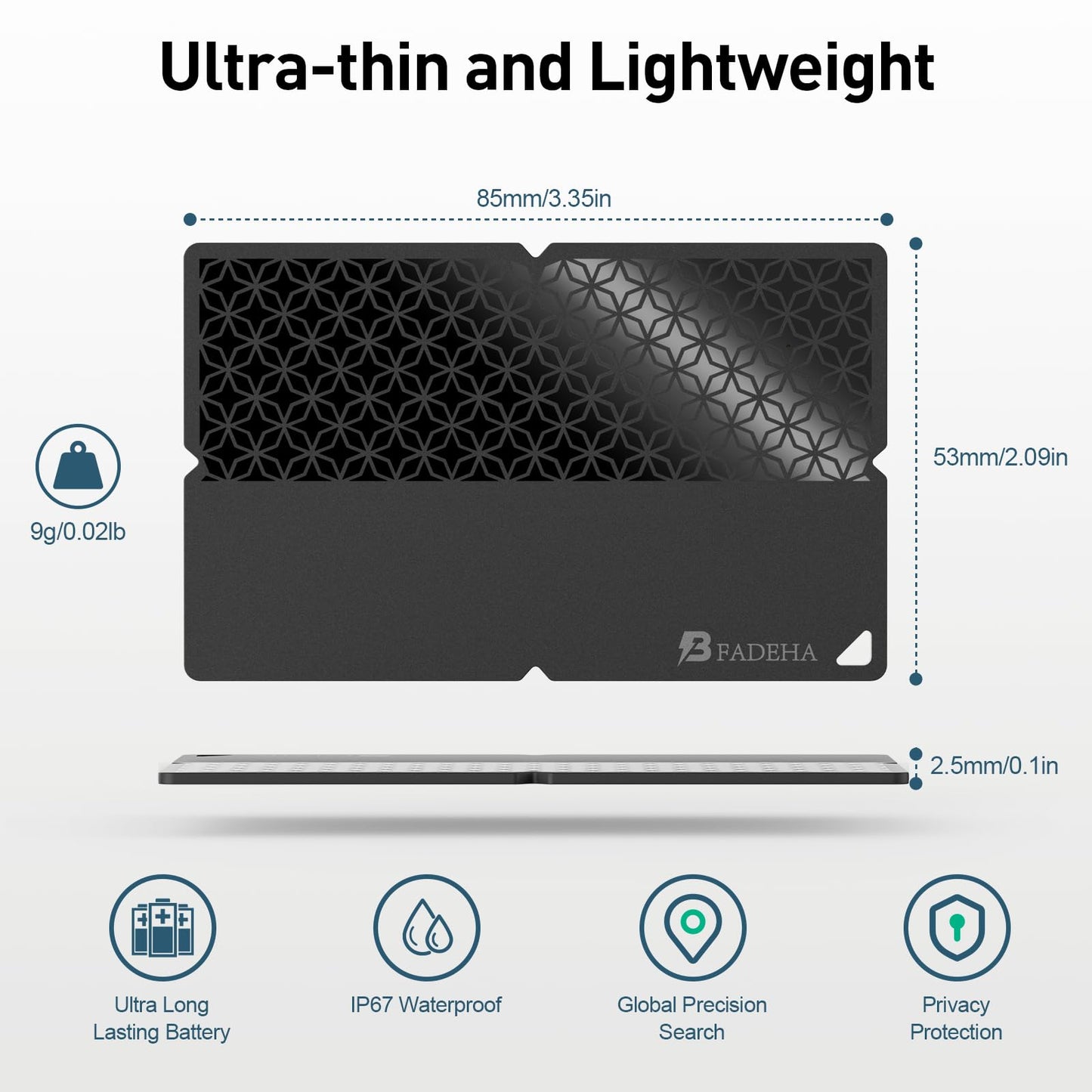 2025 [Apple MFi Certified] (iOS Only) Bluetooth Tracker Smart Finder for Apple Find My, iPhone Card Wallet Finder GPS Tracker, 5-10 Years Battery, Keys Finder and Item Locator for Keys, Bags, Passport