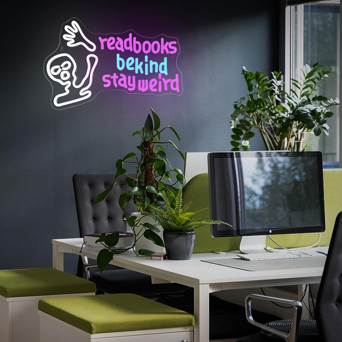 This Must Be The Place Neon Sign Warm White Letter Led Signs for Wall Decor Usb Word Light Up Signs for Bedroom Salon Man Cave Beer Home Bar Wedding Birthday Party Decor Gifts